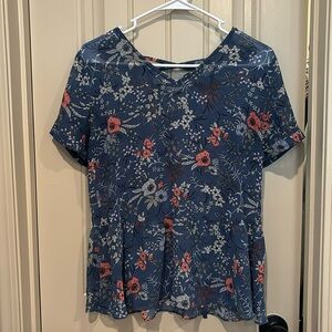 Blue floral women’s top